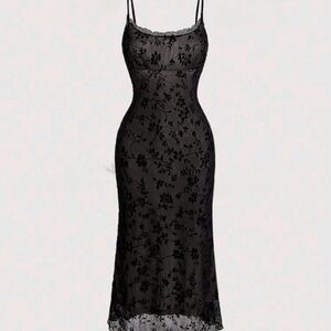 Mesh flower midi dress size small